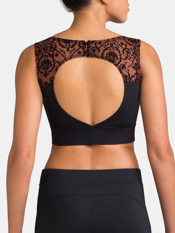 Women's Tops, Capezio, Rococo Riche Crossover Keyhole Bra Top 11127W,  $35.00, from VEdance LLC, The very best in ballroom and Latin dance shoes  and dancewear.
